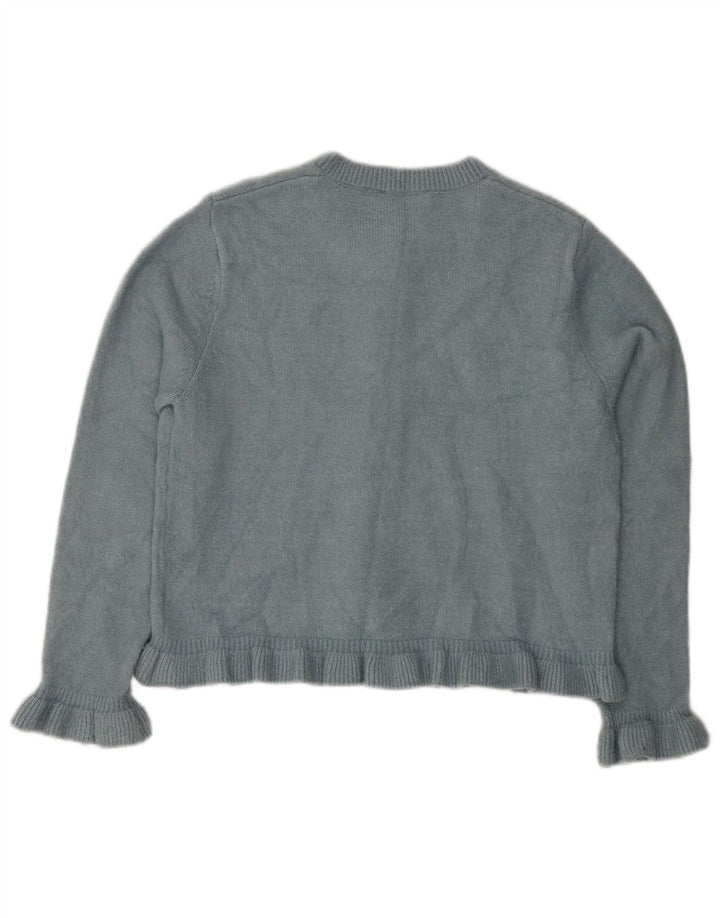 Maglione cardigan da donna Zara UK 14 Poliestere blu medio