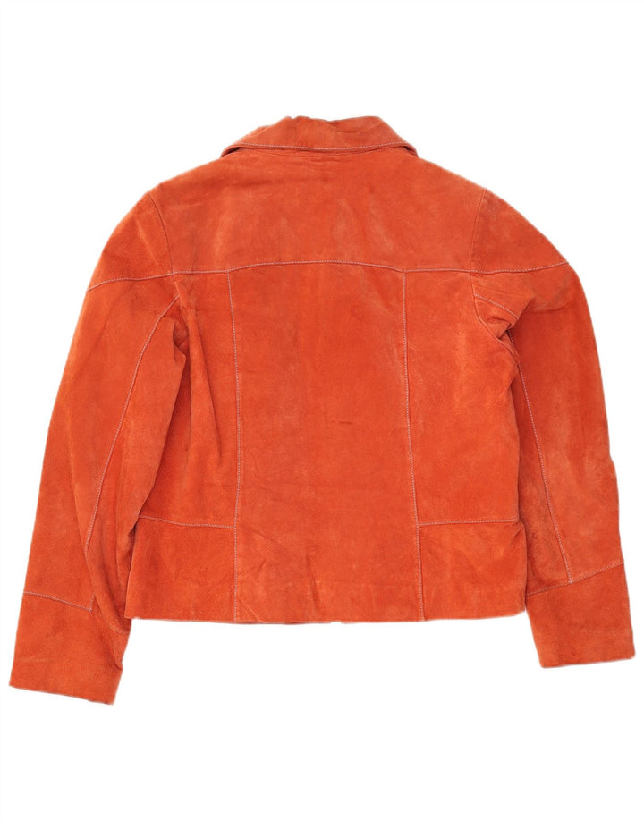 Giacca in pelle scamosciata da donna Chevirex EU 42 Large Orange Leather