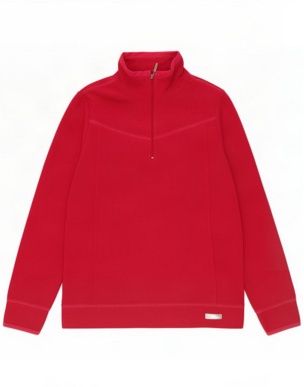 Champion Maglione in pile da donna con zip e collo UK 14 Medio Bordeaux Poliestere