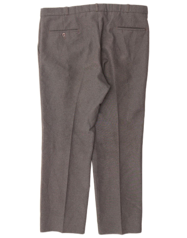 Pantaloni da completo da uomo con pegging Farah W38 L30 poliestere grigio