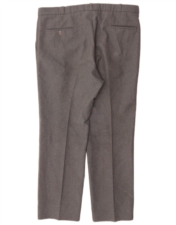 Pantaloni da completo da uomo con pegging Farah W38 L30 poliestere grigio