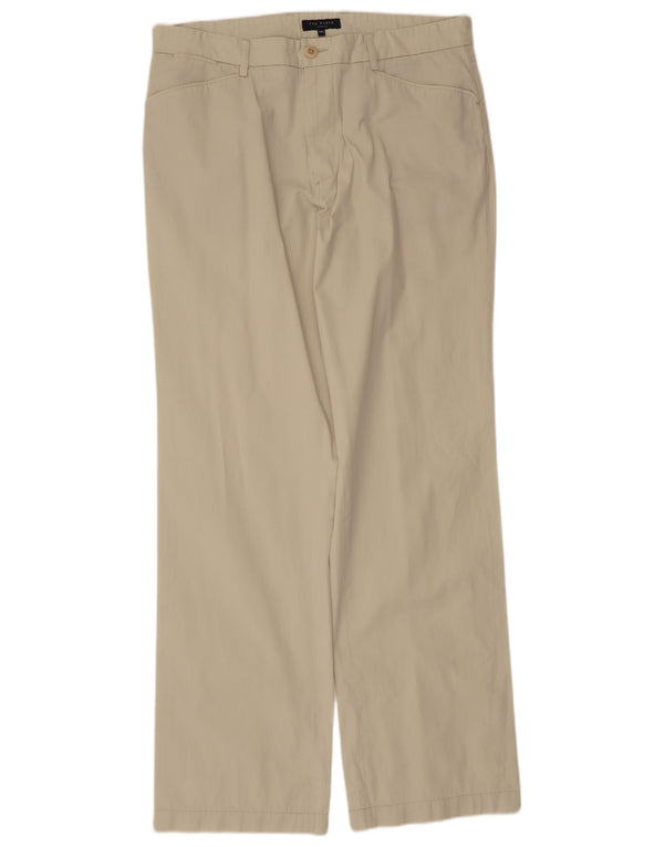 Pantaloni casual dritti da uomo Ted Baker W34 L34 cotone beige