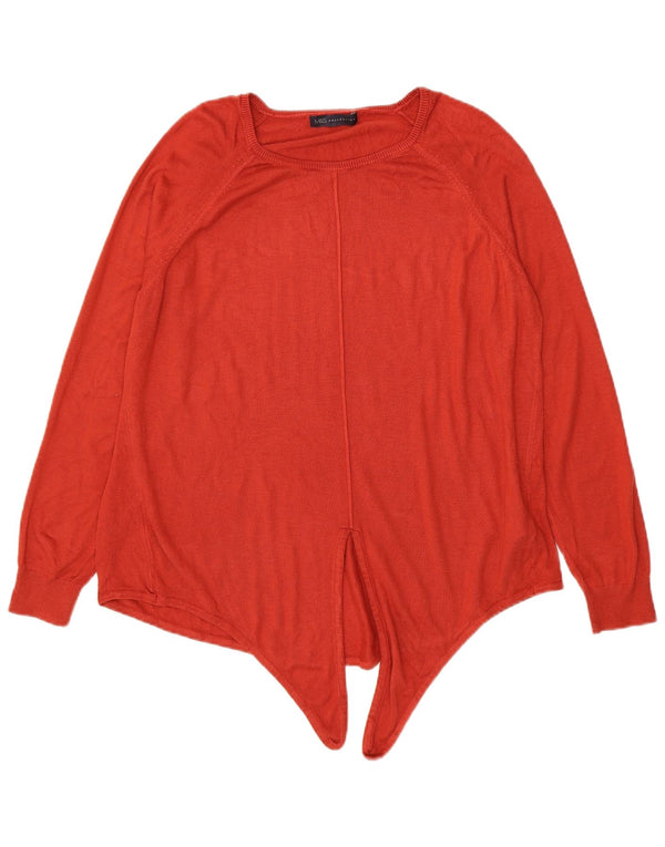 Maglione maglione con scollo a barca da donna Marks & Spencer UK 16 grande viscosa rossa