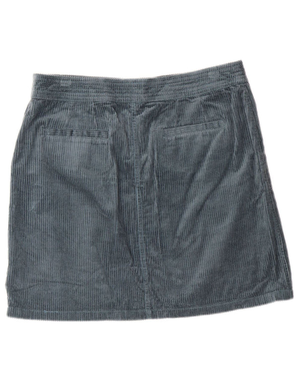 MONSOON Gonna in velluto a coste da donna UK 16 Large W34 Cotone verde