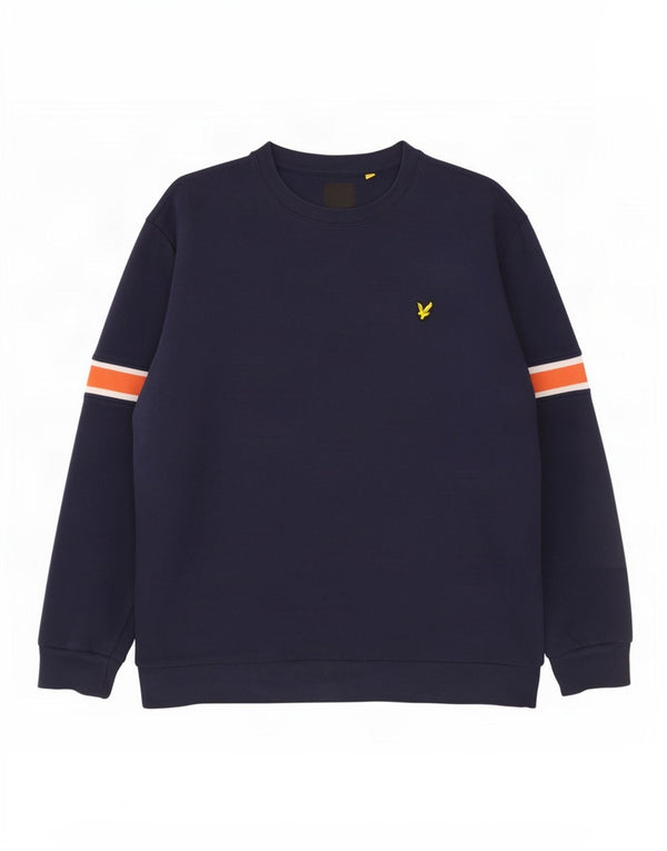 Lyle & Scott Felpa da uomo Maglione 2XL Cotone color block blu navy
