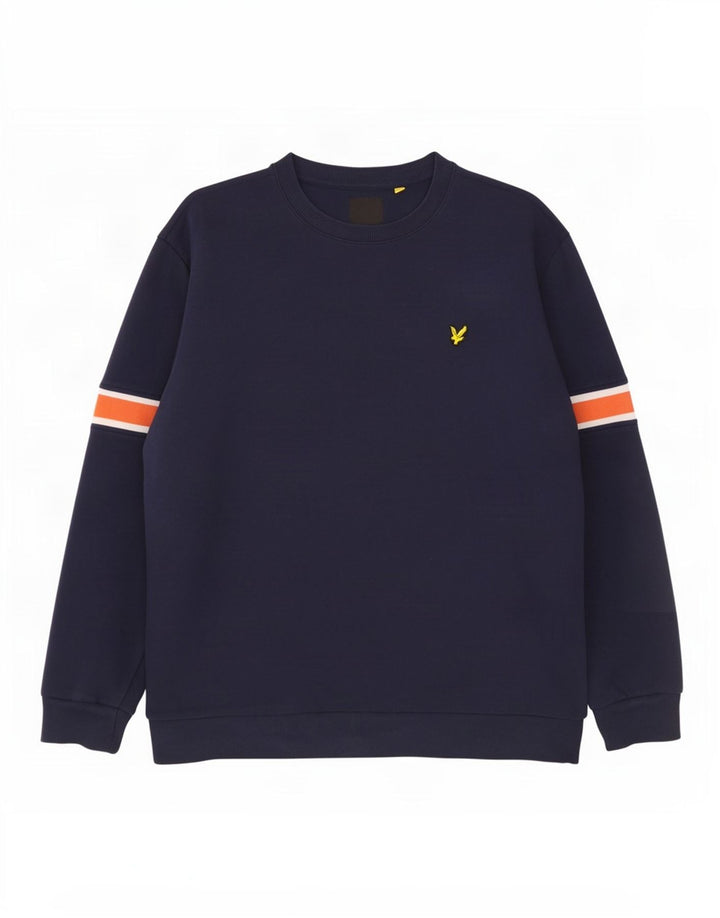 Lyle & Scott Felpa da uomo Maglione 2XL Cotone color block blu navy
