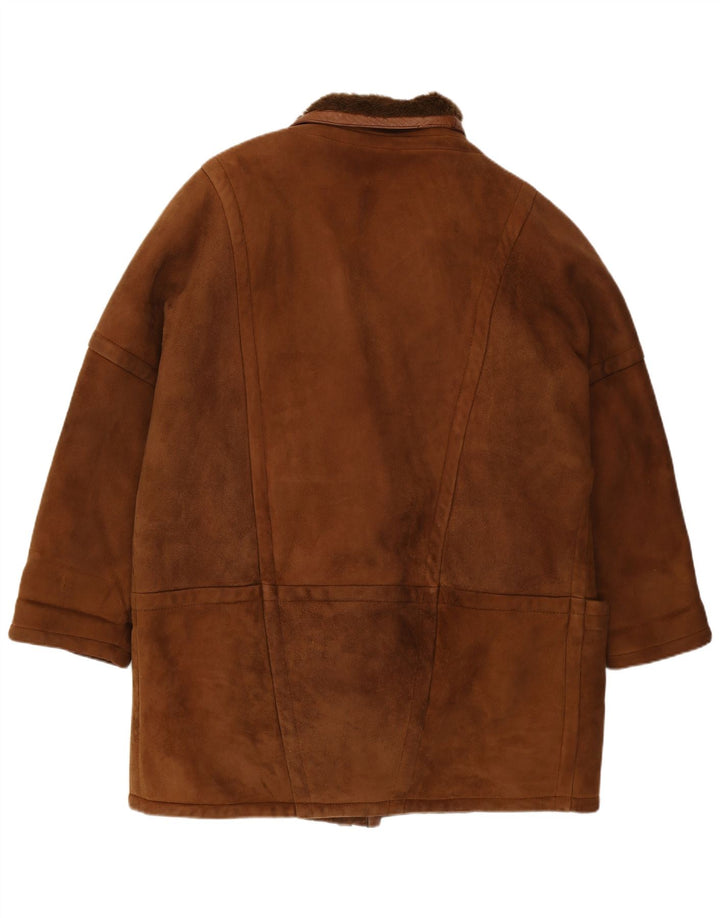 Cappotto oversize in shearling vintage da donna IT 42 Shearling marrone medio