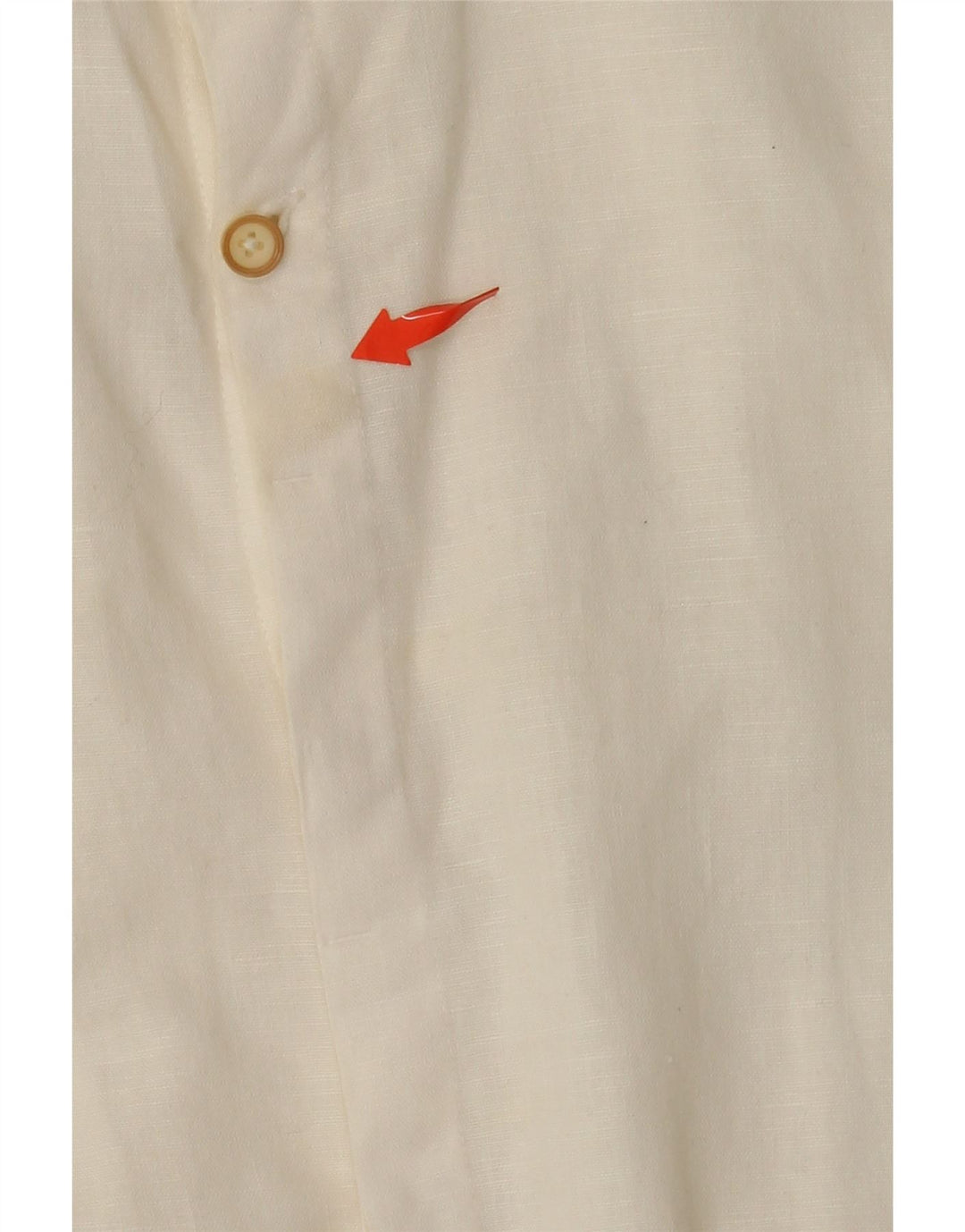 ZARA Mens Slim Fit Shirt Small Off White Linen