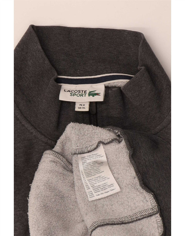 Giacca da ginnastica da uomo Lacoste taglia 6 XL in cotone grigio