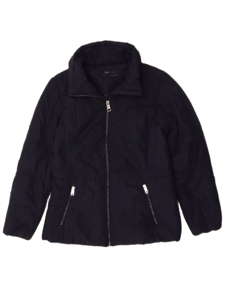 Giacca imbottita da donna Marks & Spencer UK 10 Small Poliestere blu navy