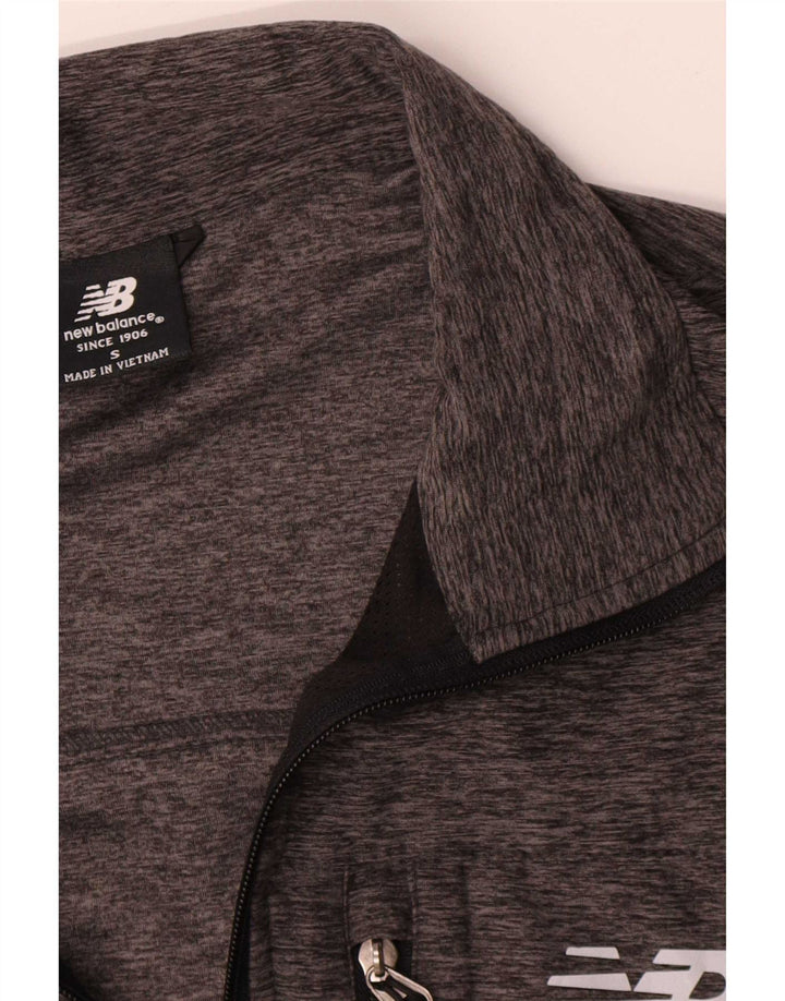 Giacca da ginnastica da uomo con grafica New Balance, piccola, in poliestere chiazzato grigio