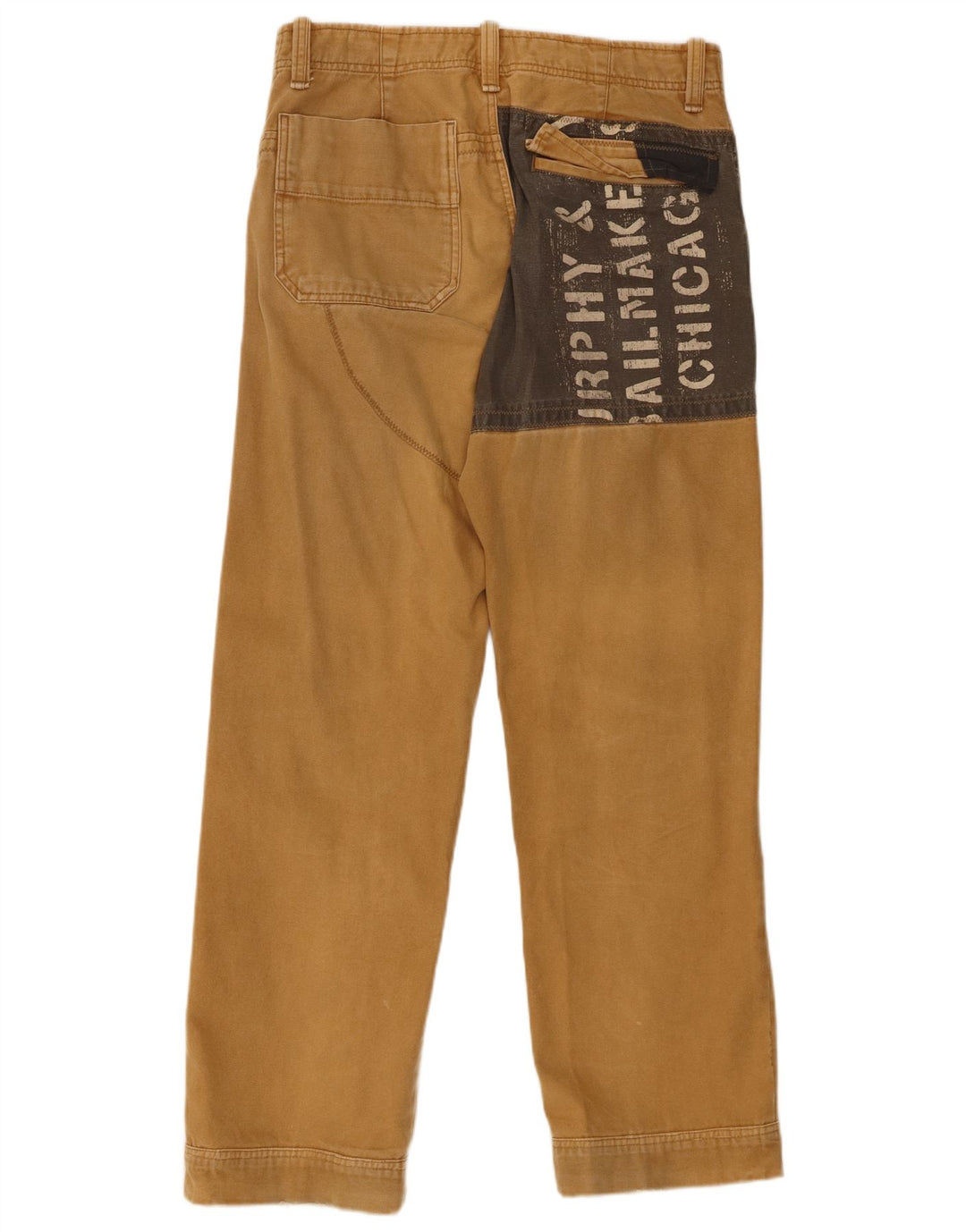 Pantaloni dritti grafici da uomo Murphy & Nye W33 L32 Beige Colourblock