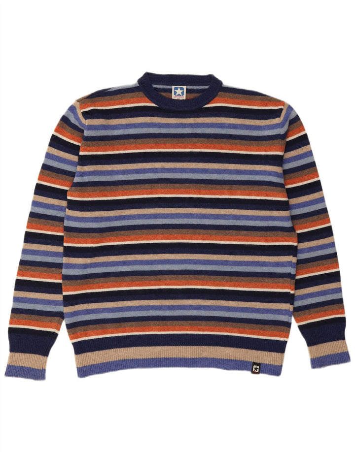 CONVERSE Maglione girocollo da uomo XL in lana a righe multicolore