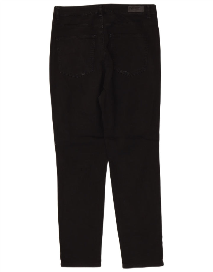 Pantaloni casual slim da donna Benetton W30 L27 neri