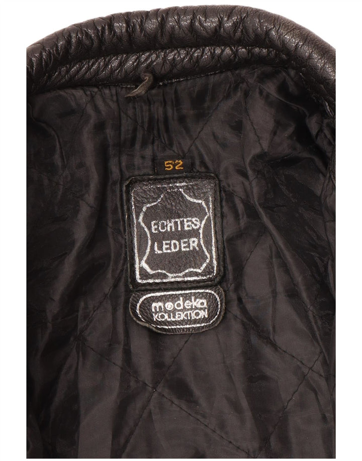 Giacca da motociclista in pelle da uomo Modeka UK 38 Pelle nera media
