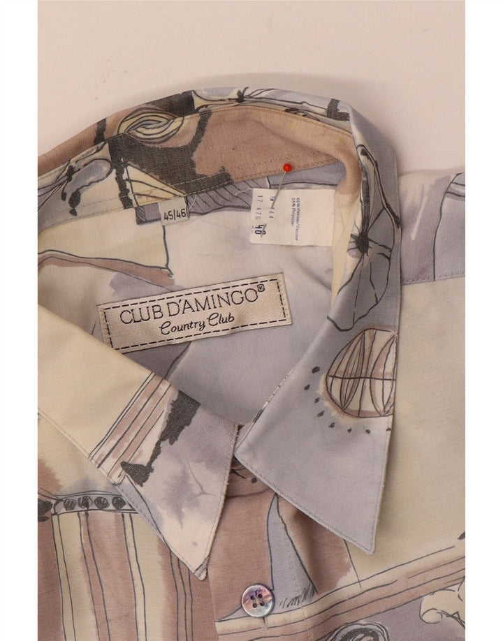 Club D'Amingo Camicia da uomo con motivo astratto Taglia 45/46 XL Multicolore