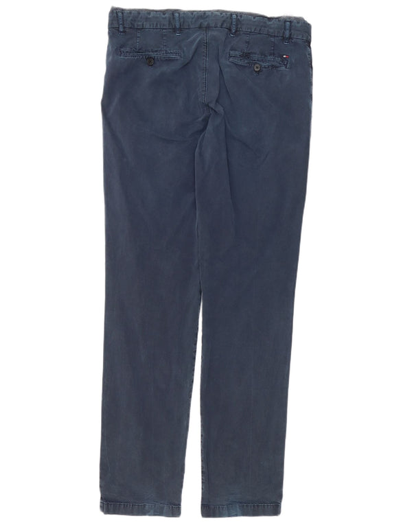 Pantaloni chino slim fit da uomo Tommy Hilfiger W36 L34 cotone blu