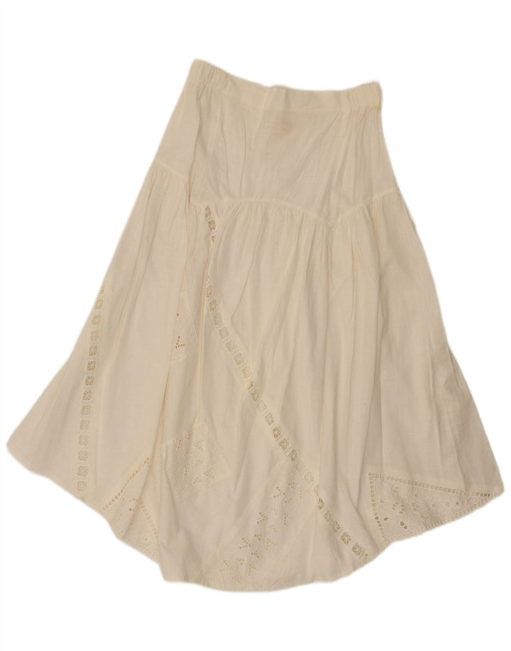 Gonna Svasata a Vita Alta Misura Donna W28 Cotone Bianco Medio