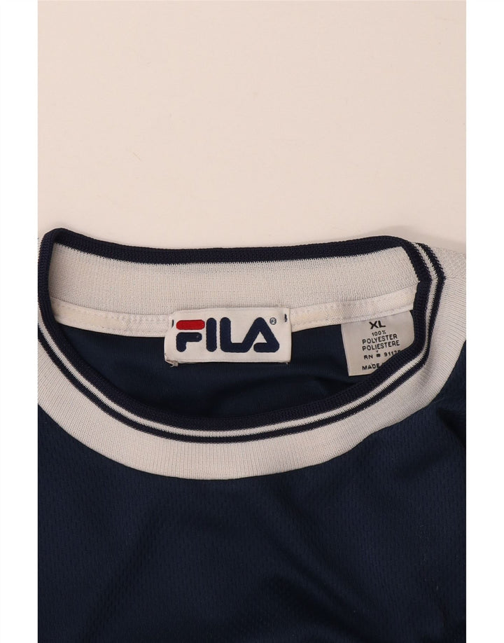 T-shirt da uomo FILA Top XL blu navy in poliestere