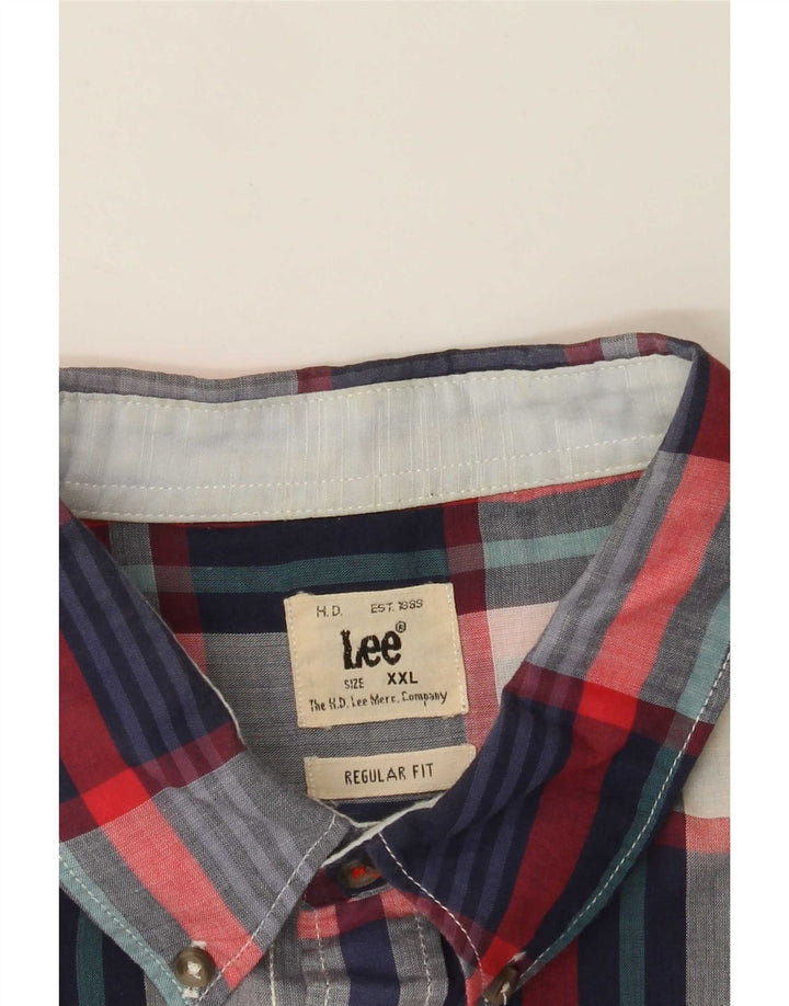 Camicia Lee da uomo a maniche corte vestibilità regolare 2XL a quadri multicolore