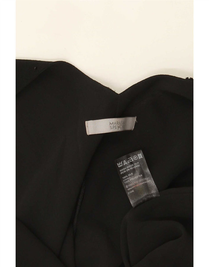 Camicetta senza maniche da donna Marks & Spencer UK 14 seta nera media