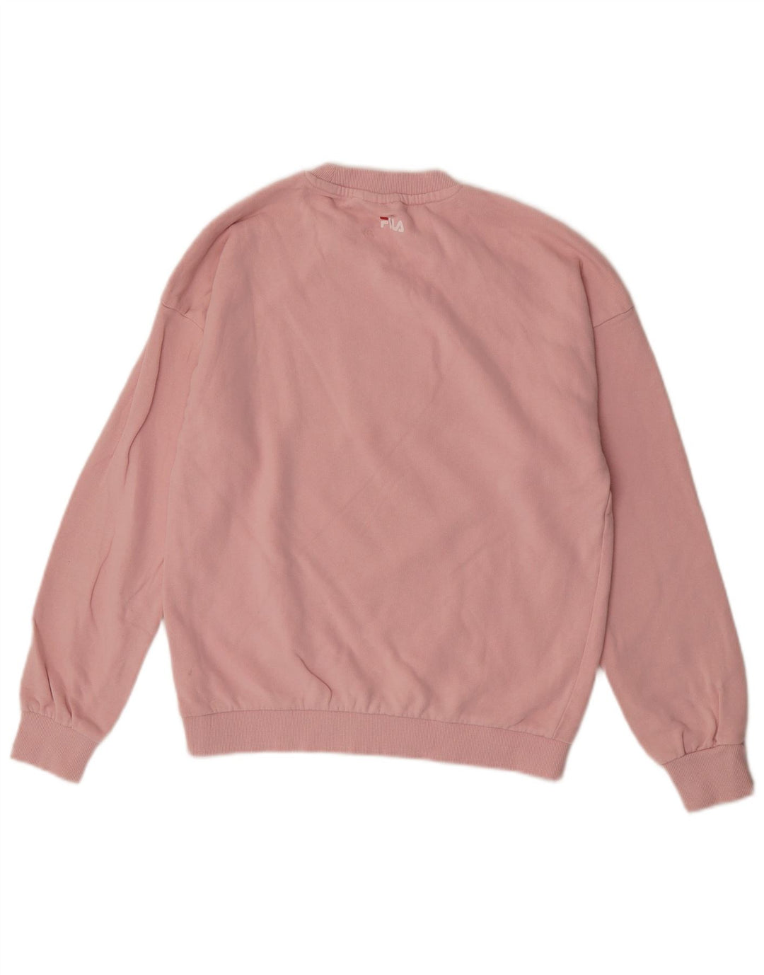 Felpa grafica da donna Fila Maglione UK 14 Cotone rosa medio