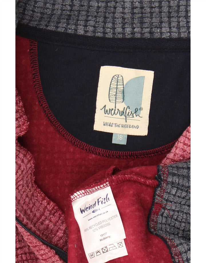 Giacca in pile da donna Weird Fish UK 18 XL Poliestere color block rosso