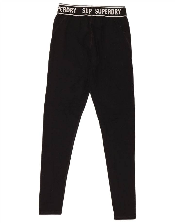 Leggings grafici da donna SUPERDRY UK 8 piccolo cotone nero