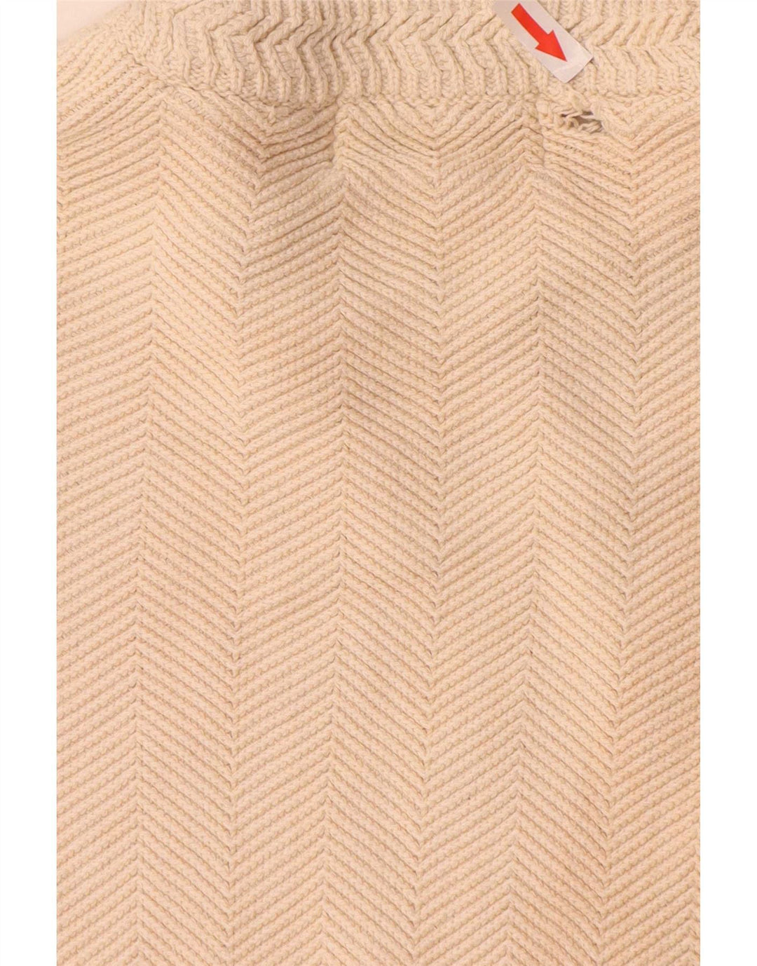 Maglione da uomo girocollo Chaps XL in cotone a spina di pesce beige