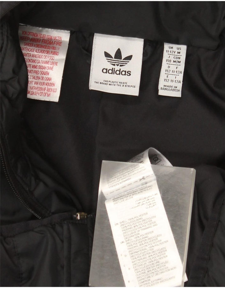 Giacca imbottita con cappuccio Adidas da ragazzo 11-12 anni in poliestere nero