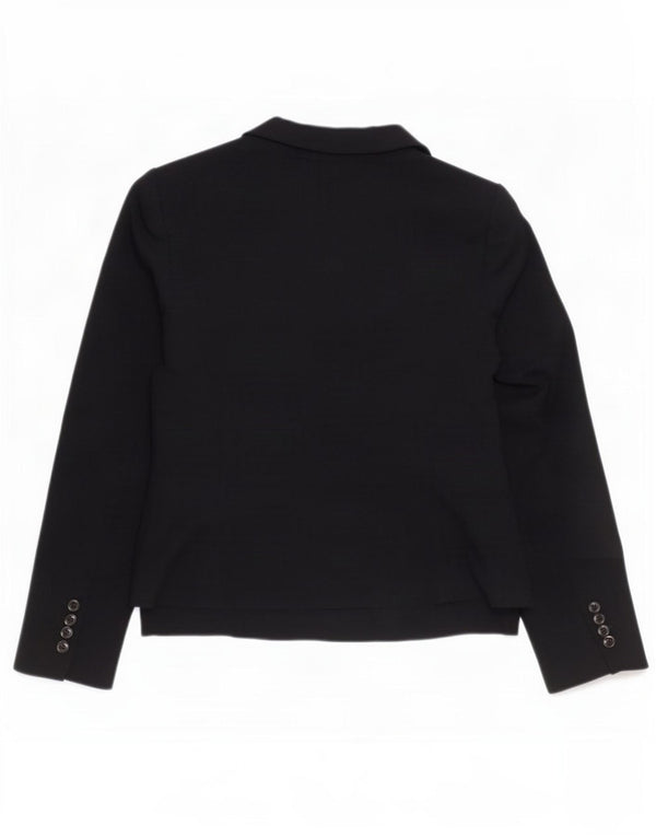 Giacca blazer a 2 bottoni Marks & Spencer da donna UK 12 poliestere nero medio