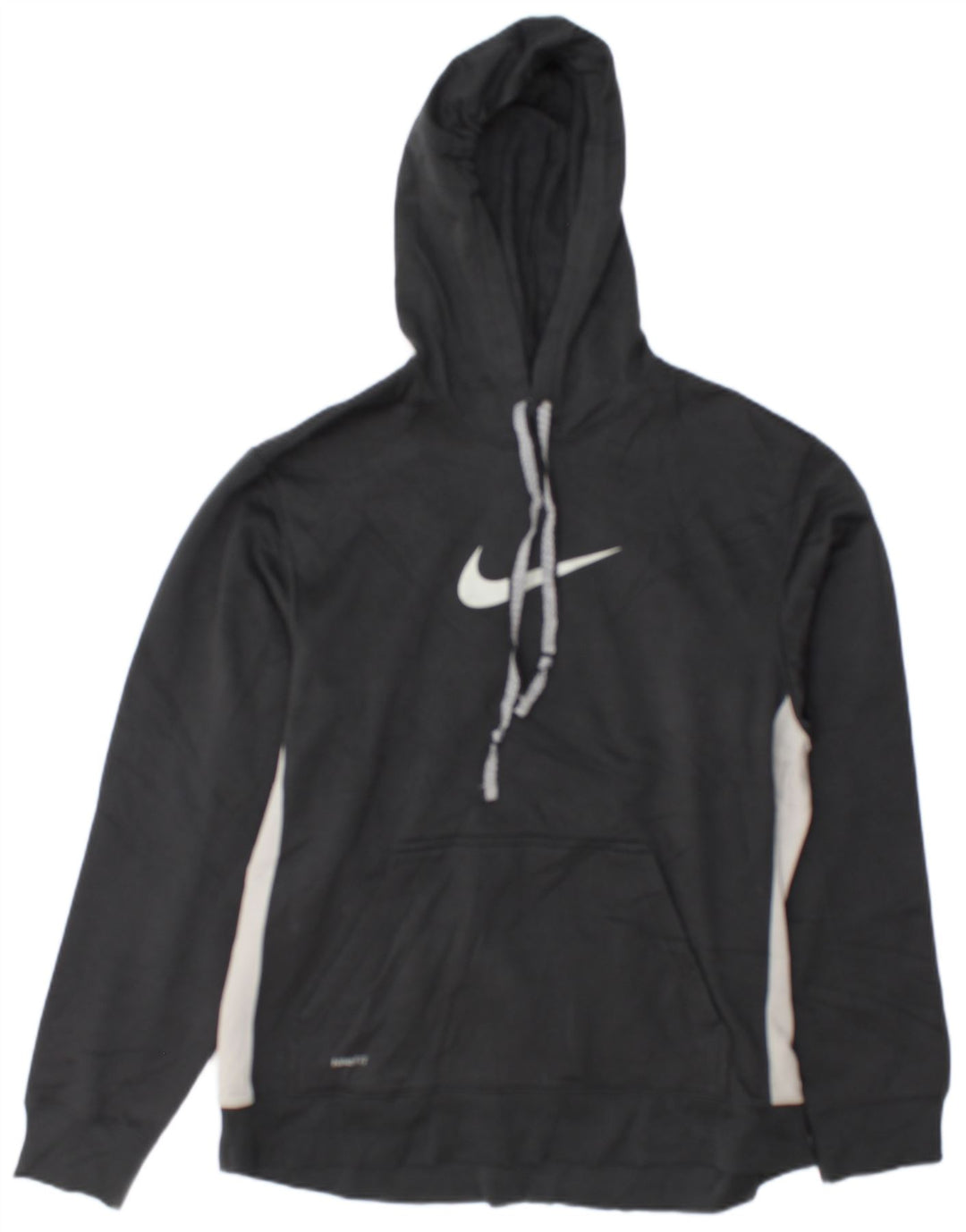 Felpa con cappuccio grafica Nike da uomo in poliestere color block grigio medio