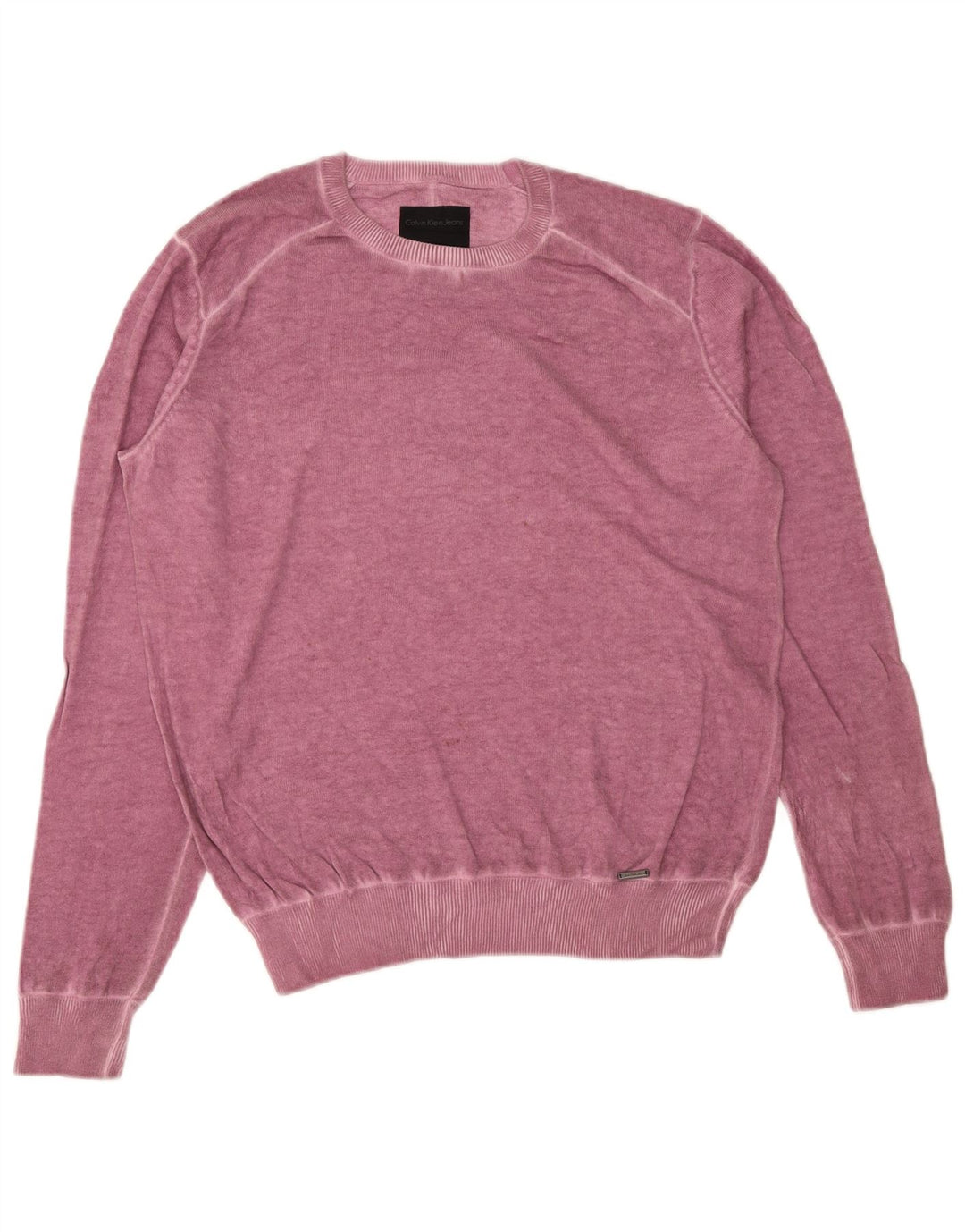 Maglione maglione girocollo da uomo Calvin Klein Jeans in cotone rosa medio