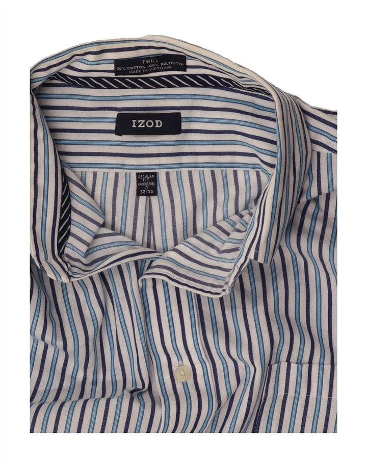 IZOD Mens Regular Fit Shirt Size 17 XL Blue Striped Cotton Vintage Izod and Second-Hand Izod from Messina Hembry 