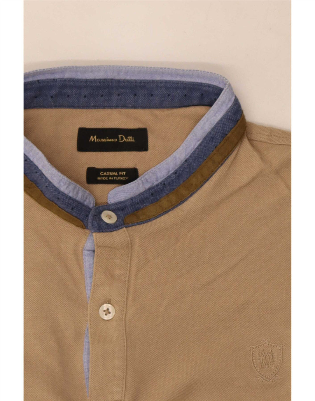Polo da uomo vestibilità casual Massimo Dutti grande beige