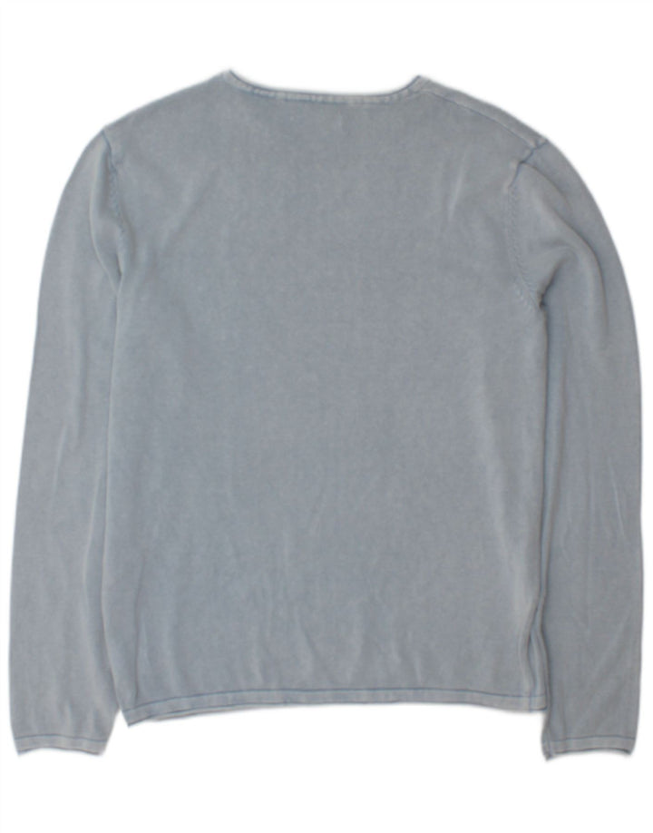 Jack & Jones Maglione da uomo con scollo a barca in cotone blu medio