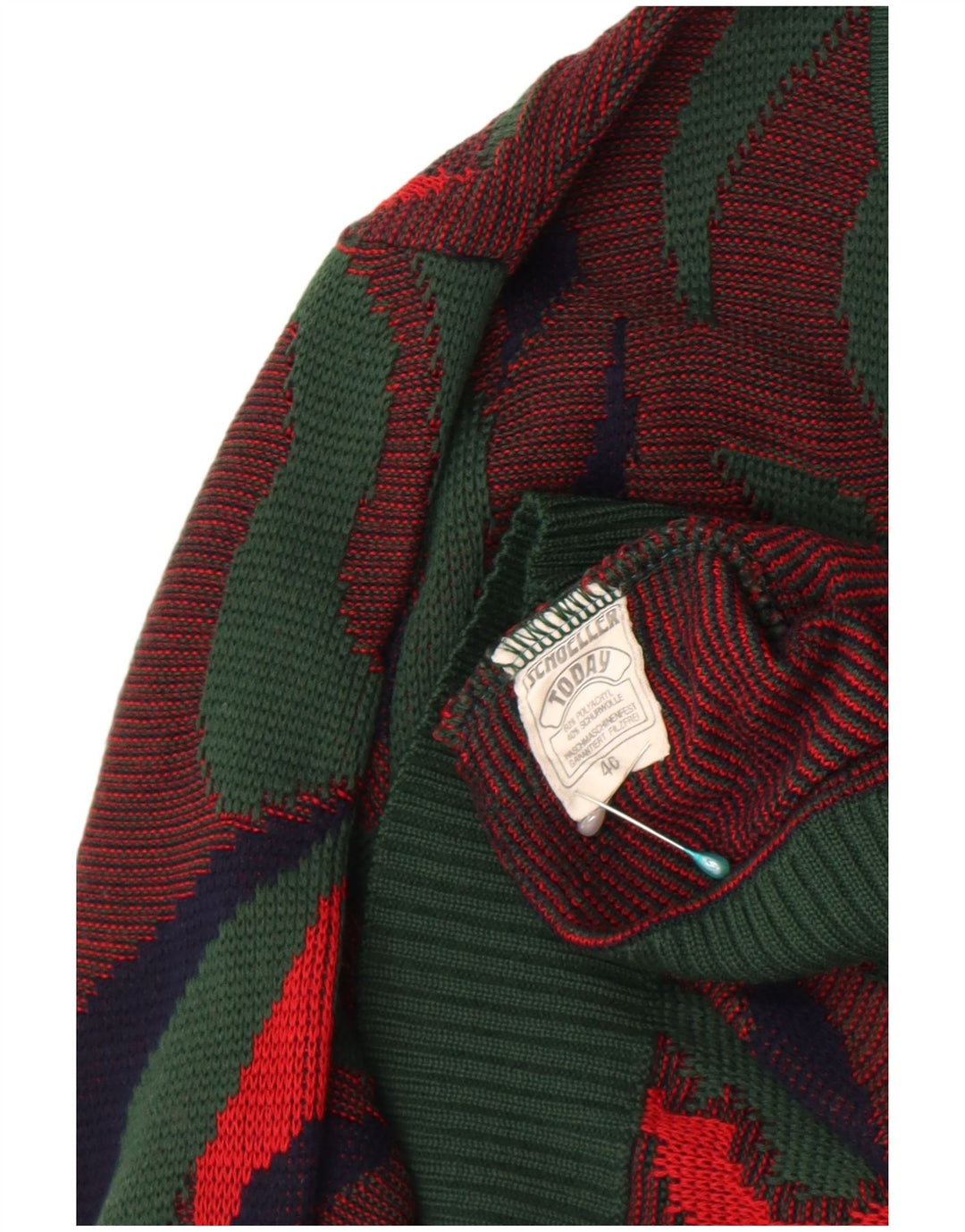 Maglione vintage da donna con collo alto IT 46 grande multicolore