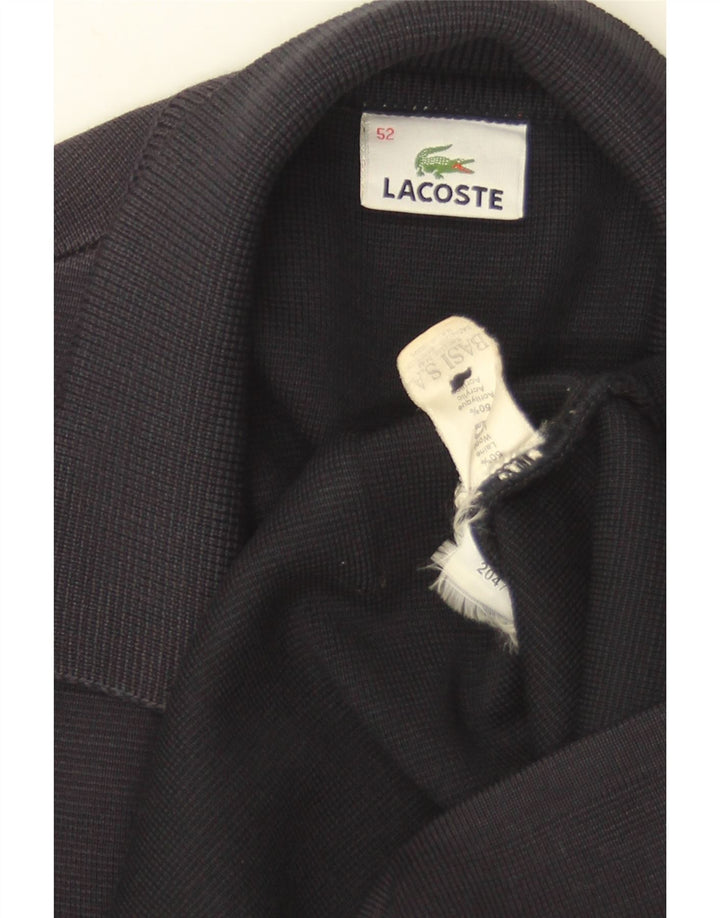 Maglione cardigan da uomo Lacoste IT 52 Large blu navy in lana