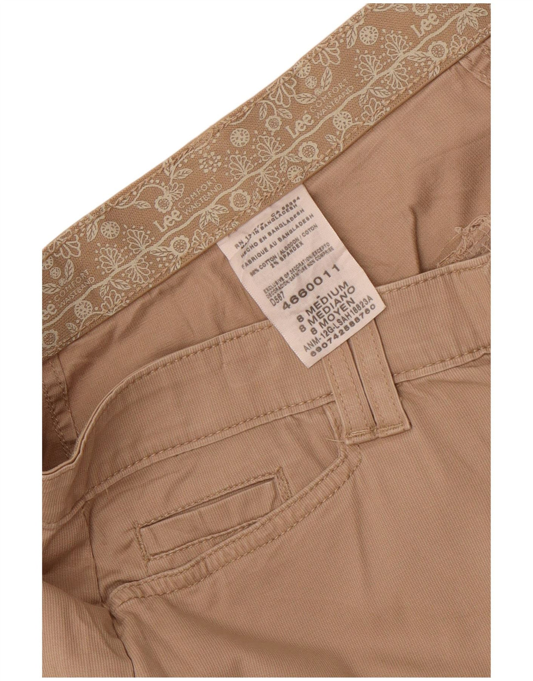 Pantaloni casual dritti da donna Lee US 8 Medium W32 L31 Cotone beige