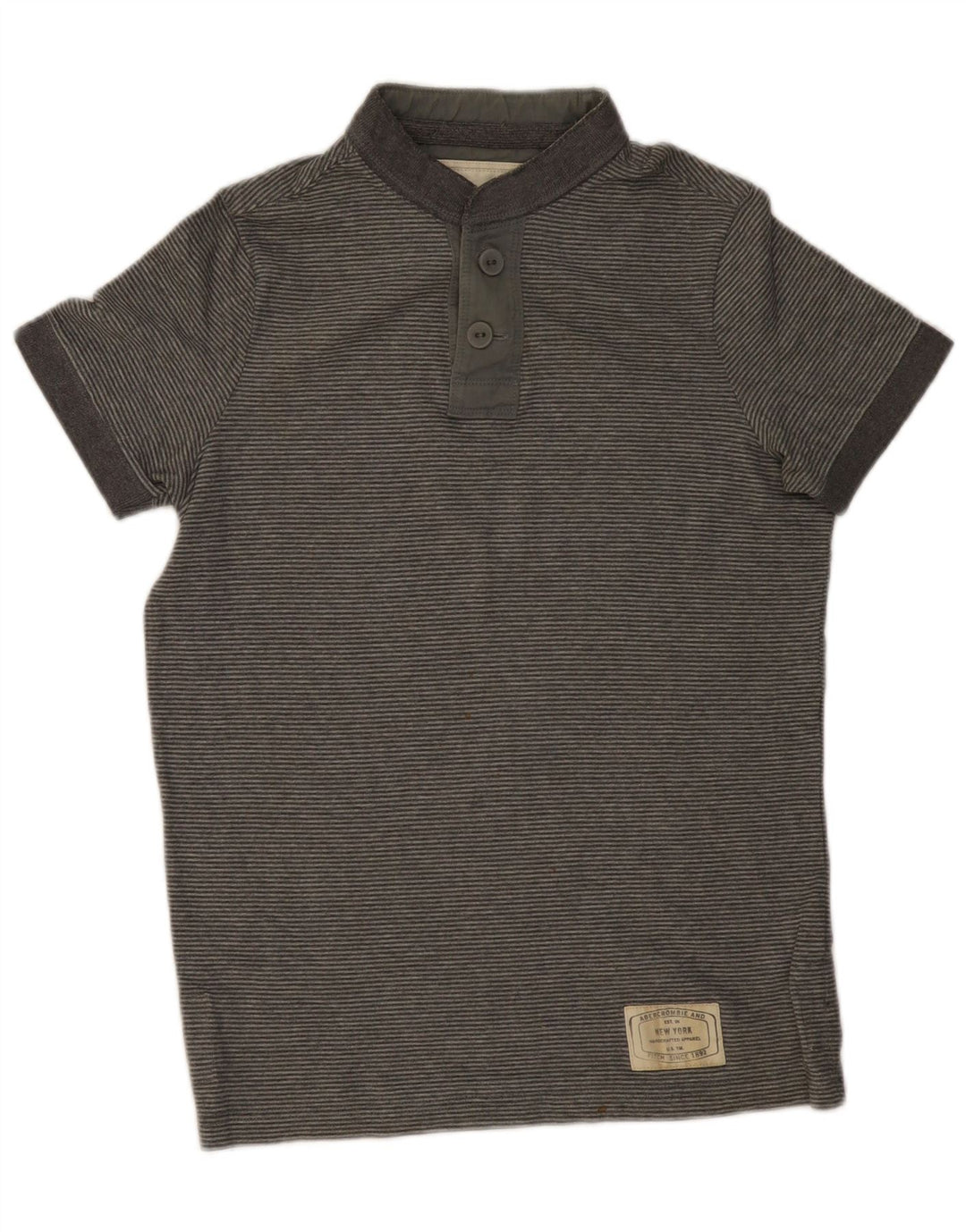 Polo da uomo ABERCROMBIE & FITCH in cotone gessato grigio medio