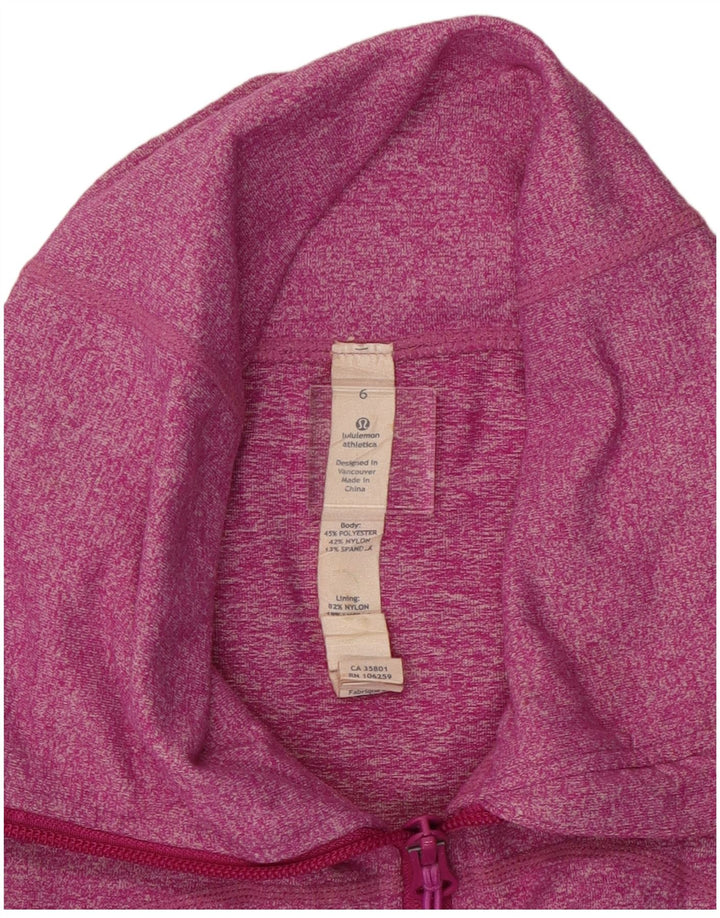 Giacca da tuta da donna Lululemon US 6 Poliestere screziato rosa medio