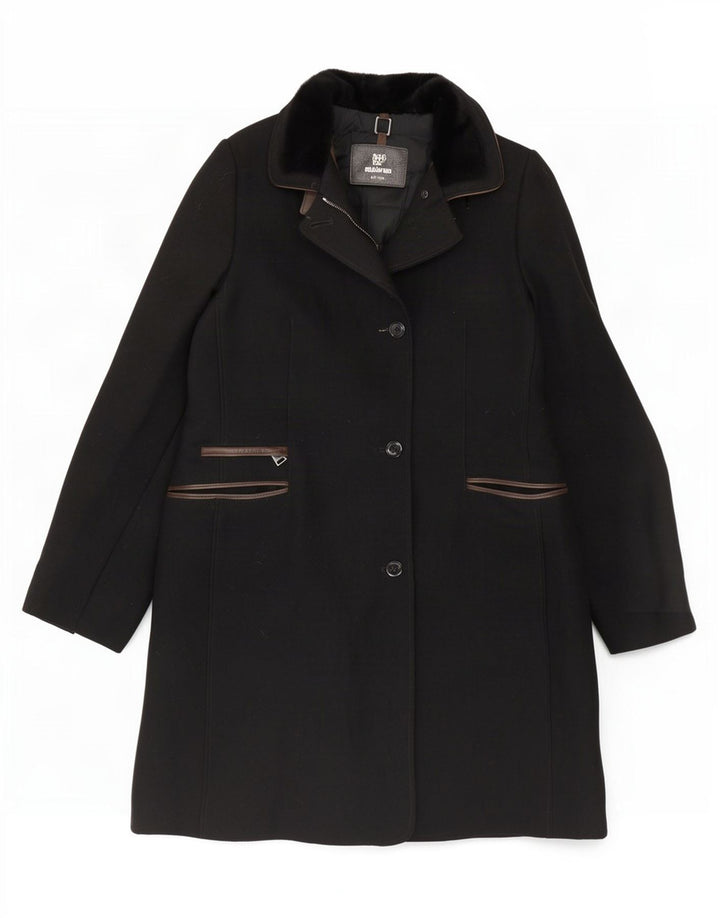 Cappotto Donna Mabrun IT 48 XL Lana Vergine Nera