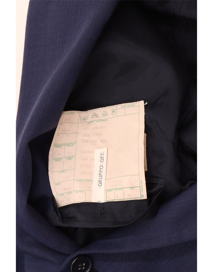 EMANUEL UNGARO Giacca Blazer da Uomo a 3 Bottoni IT 50 Large Blu Navy