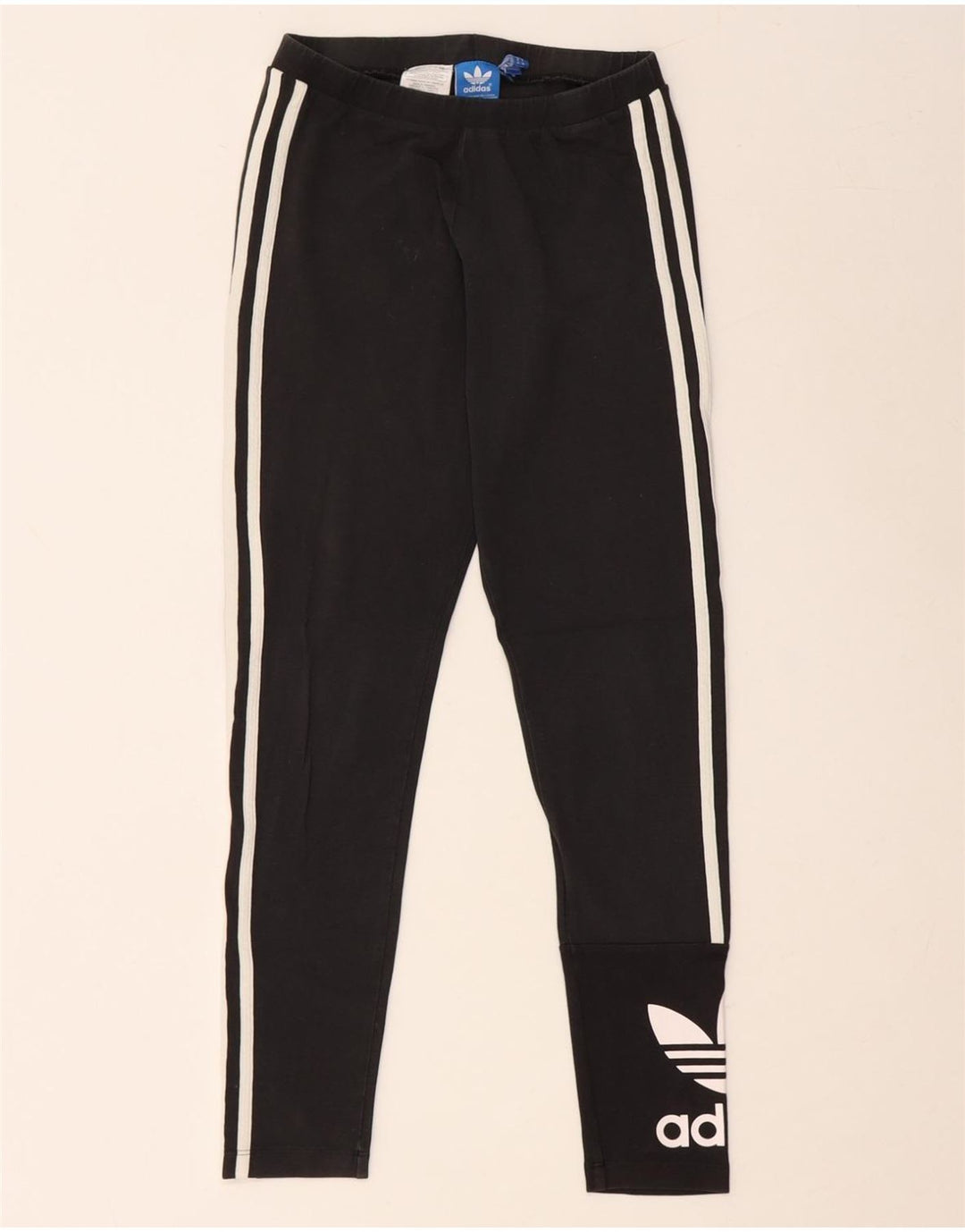 Leggings grafici da donna ADIDAS UK 10 piccoli in cotone nero