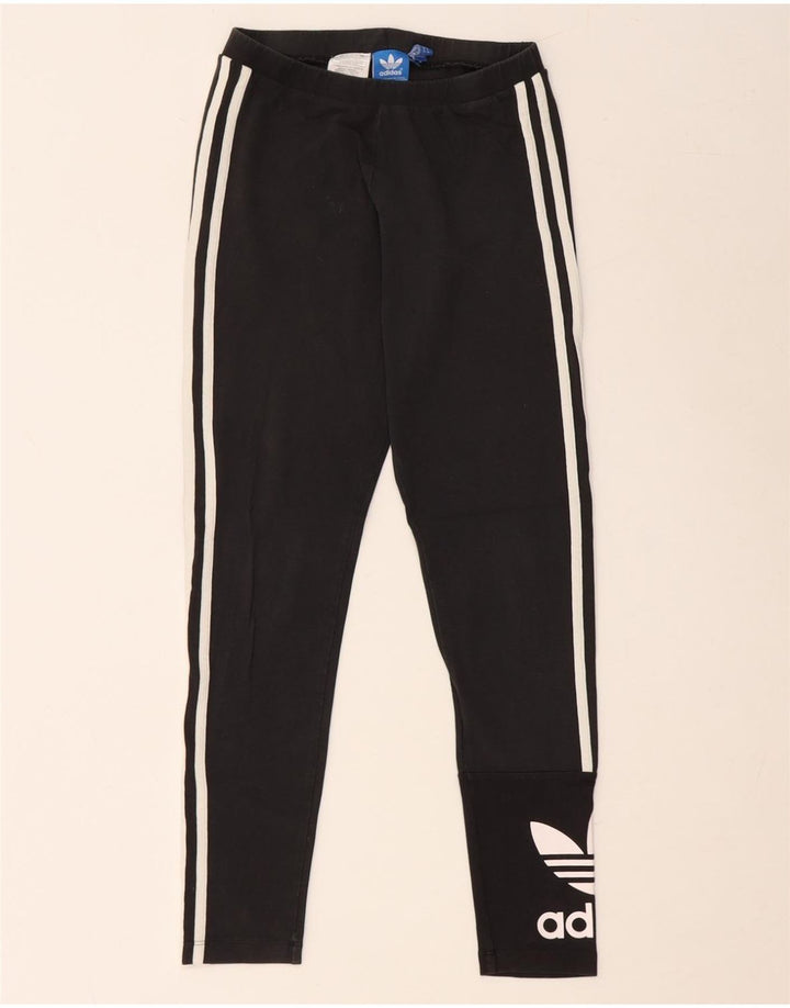 Leggings grafici da donna ADIDAS UK 10 piccoli in cotone nero