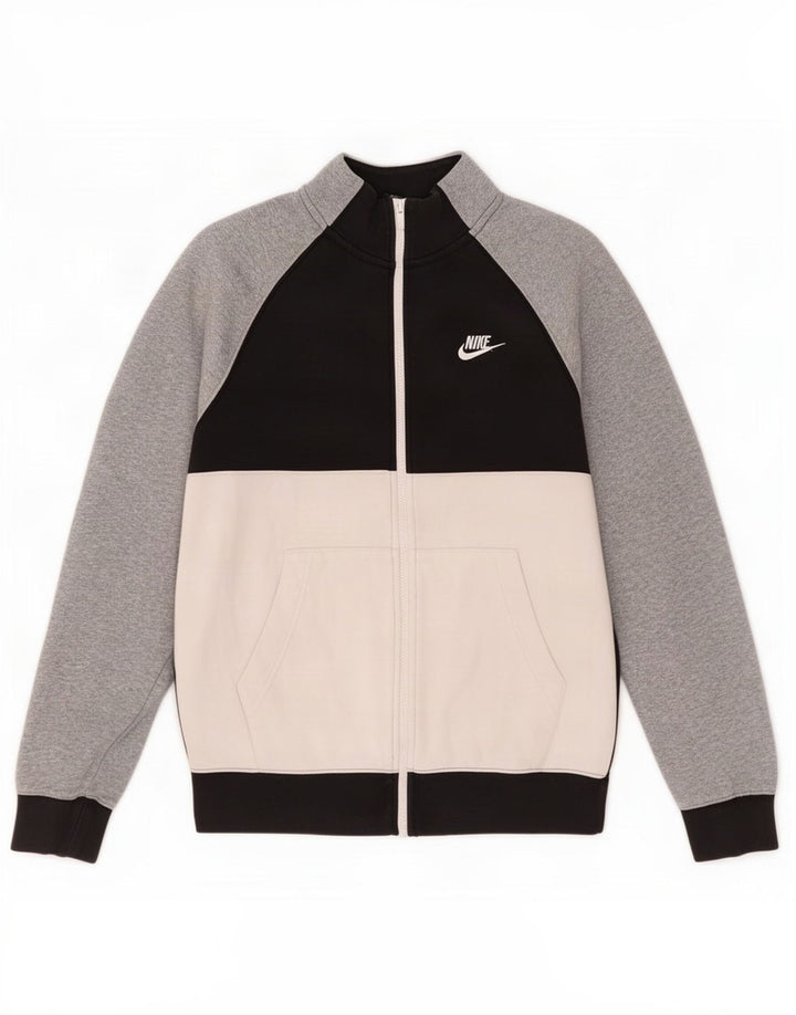 Giacca da ginnastica da uomo Nike Small in cotone color block nero