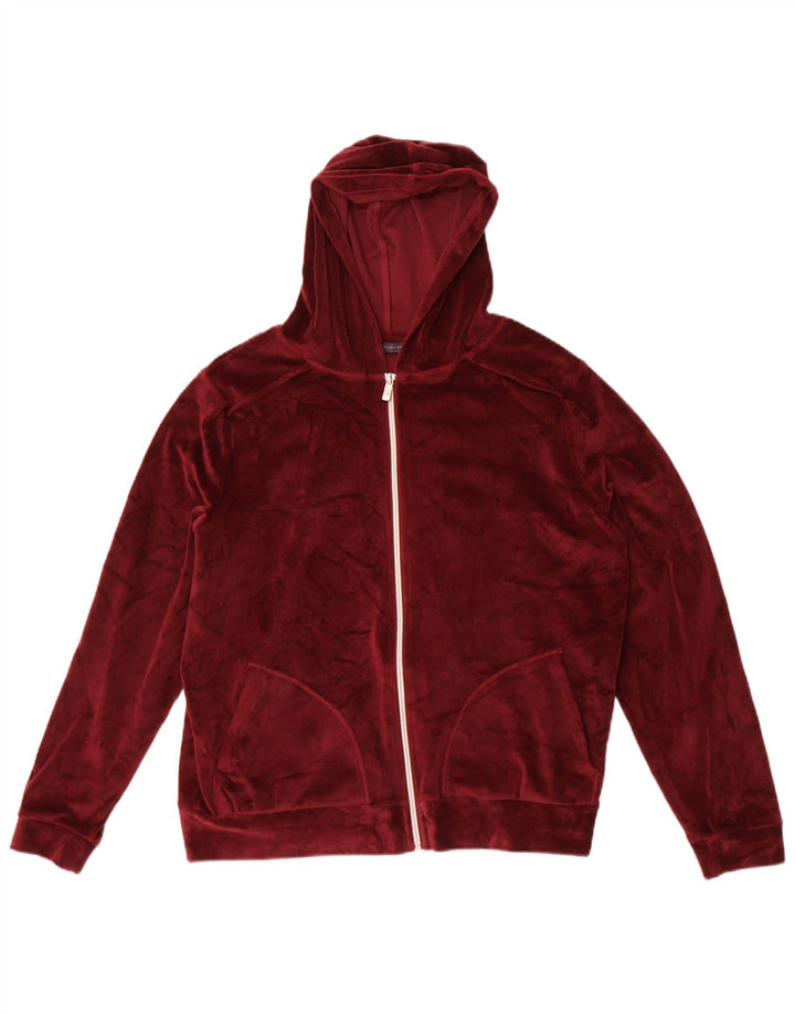 Maglione con cappuccio e zip oversize da donna Marks & Spencer UK 12 Borgogna medio