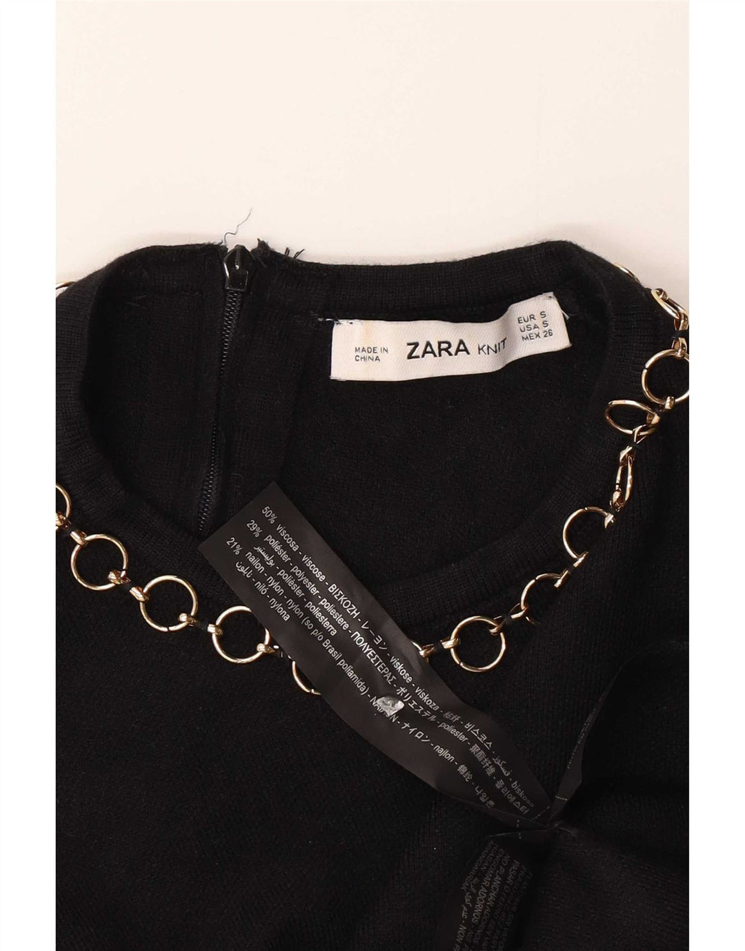Top corto in camicetta corta da donna Zara UK 10 piccolo in viscosa nera