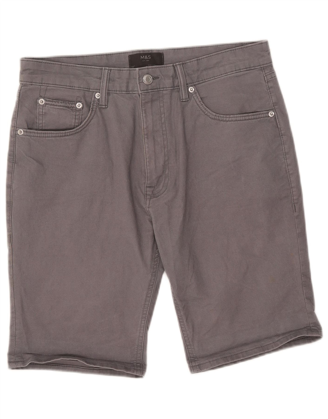 Pantaloncini casual da uomo Marks & Spencer W32 cotone grigio medio