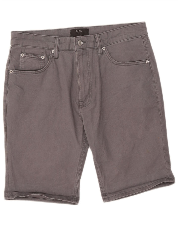 Pantaloncini casual da uomo Marks & Spencer W32 cotone grigio medio